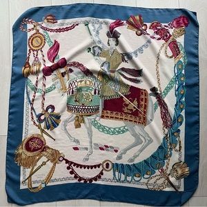 Authentic Hermès vintage scarf ‘Le Timbalier”, designed by Françoise Heron 1961